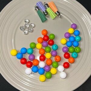 Rainbow silicone Mix Beaded Set – 44 pcs